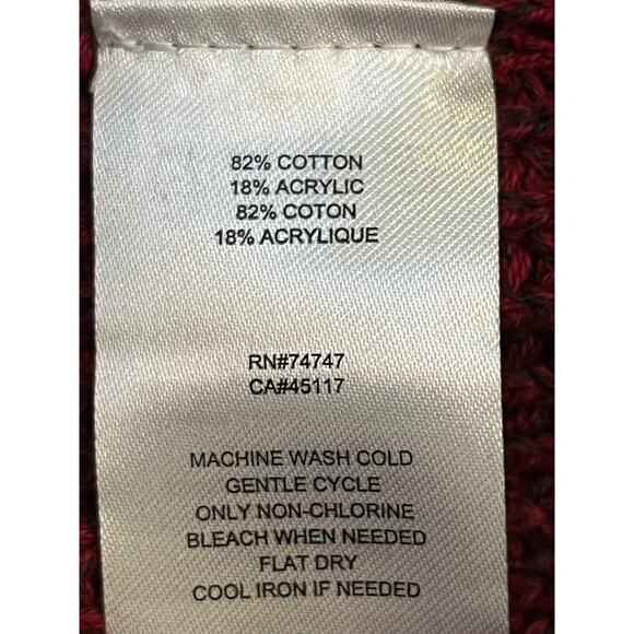 Vintage Red Head Men's LRG Tall Red Button Down Chunky Knit Henley Style Sweater - Picture 3 of 6